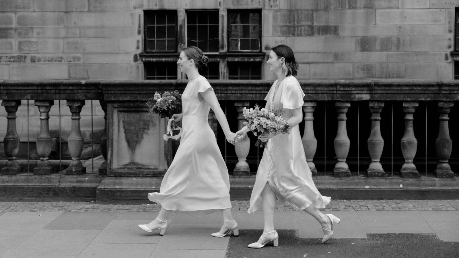 B&W Editorial Photo of Same Sex LGBTQ+ Wedding Sheffield 