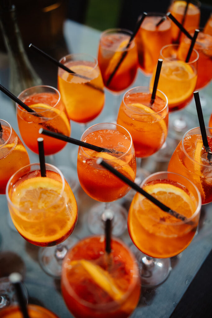 Editorial Luxury Italian inspired wedding Aperol Spritz.